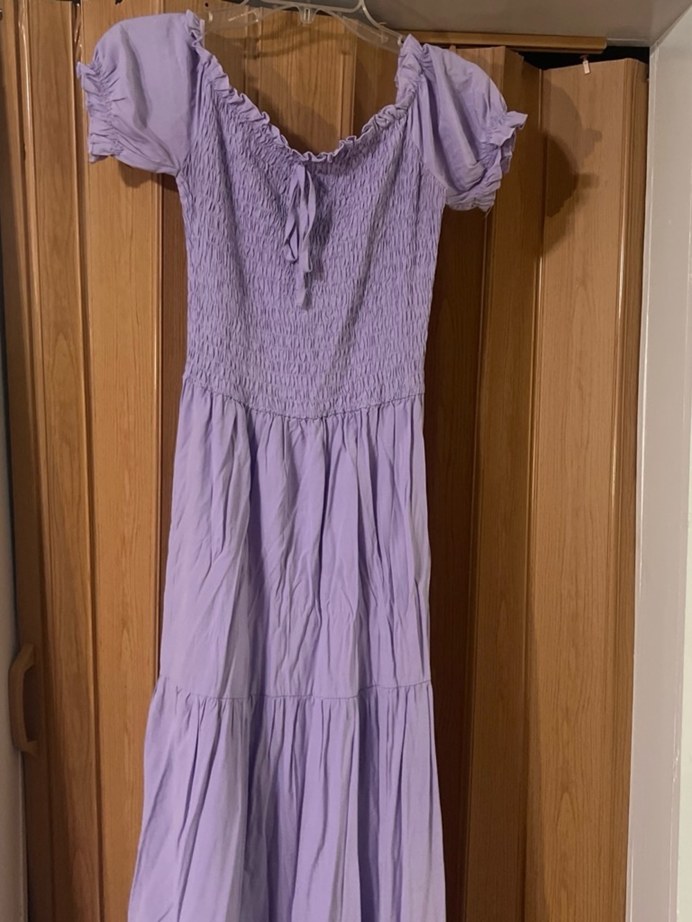 Girls' Lavender Smocked Maxi Dress